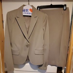 EUC Express Taupe Skirt Suit Set